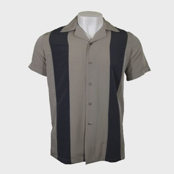 Maximos Men's Retro Classic Two Tone Bowling Shirt - Picture 1 of 2